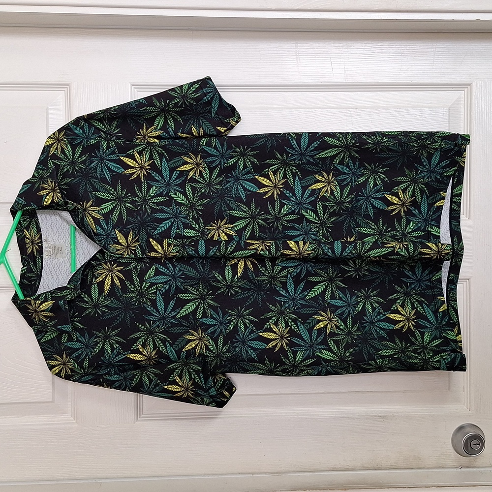 Golf Gods Golf Leaf Tropical Polo Shirt Men M